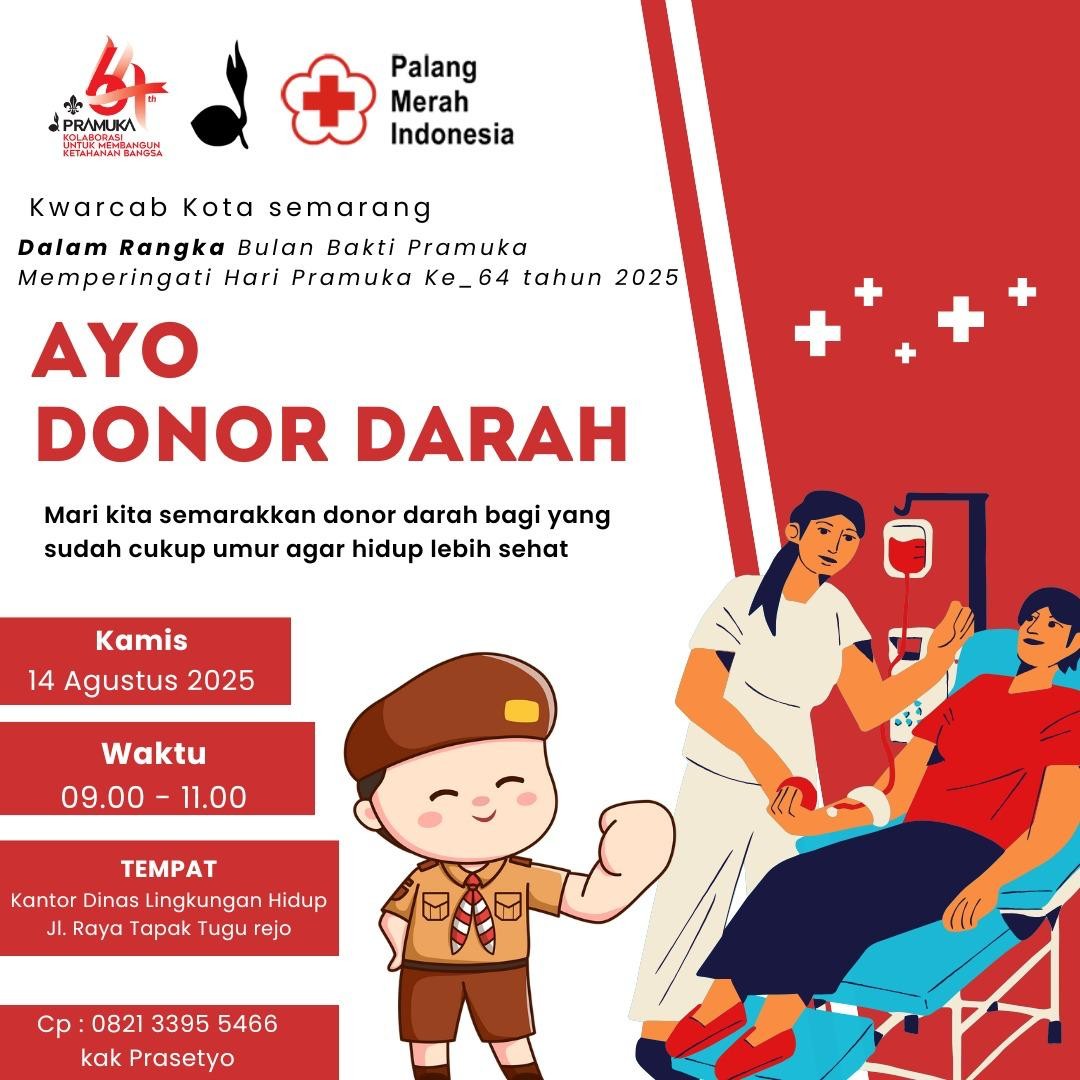 Donor Darah dalam Rangka Hari Pramuka ke-64